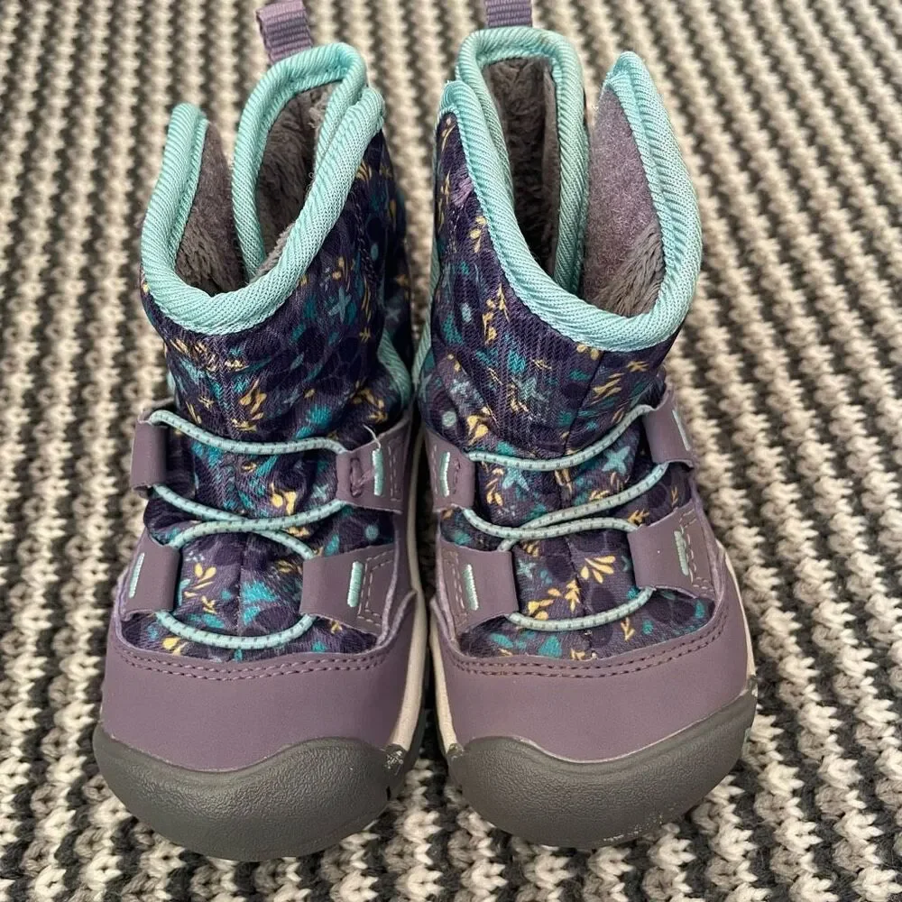 Keen Purple and Teal Floral Kids Winter Boots